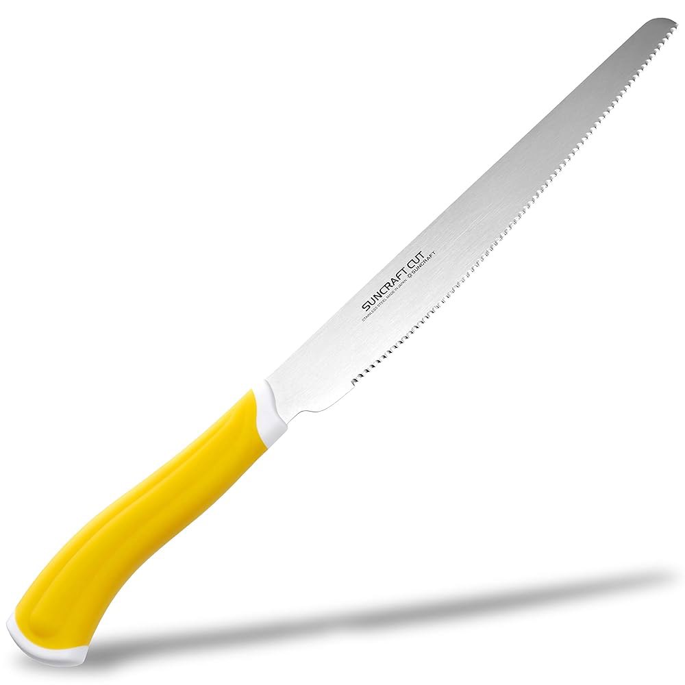 브레드 나이프, 21.1cm(8.3인치) 스테인리스 스틸, 플라스틱 홈메이드 빵 톱니 손잡이가 Seki 빵용 달린 Japan 커터, - 상품 이미지