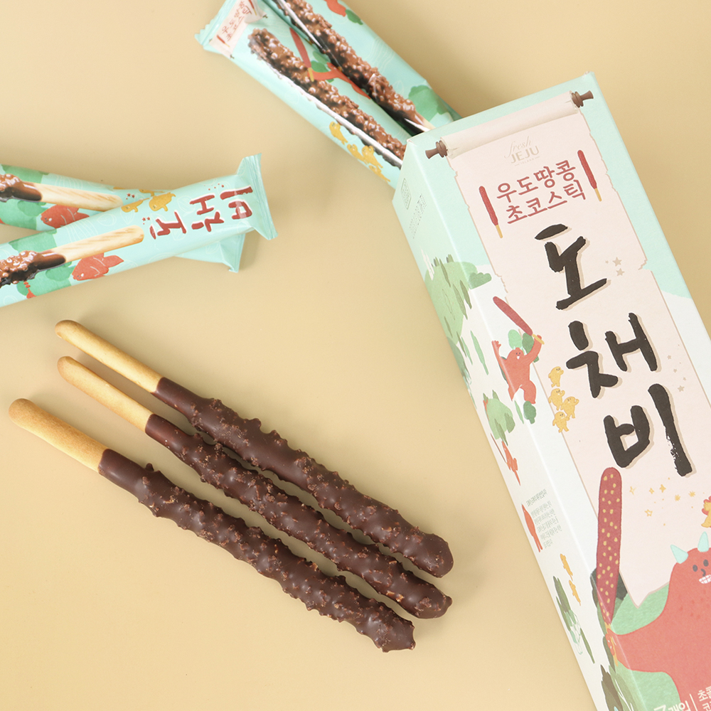 1+1 제주 우도땅콩초코스틱 도채비 왕빼빼로 초콜릿 2박스 이미지 6