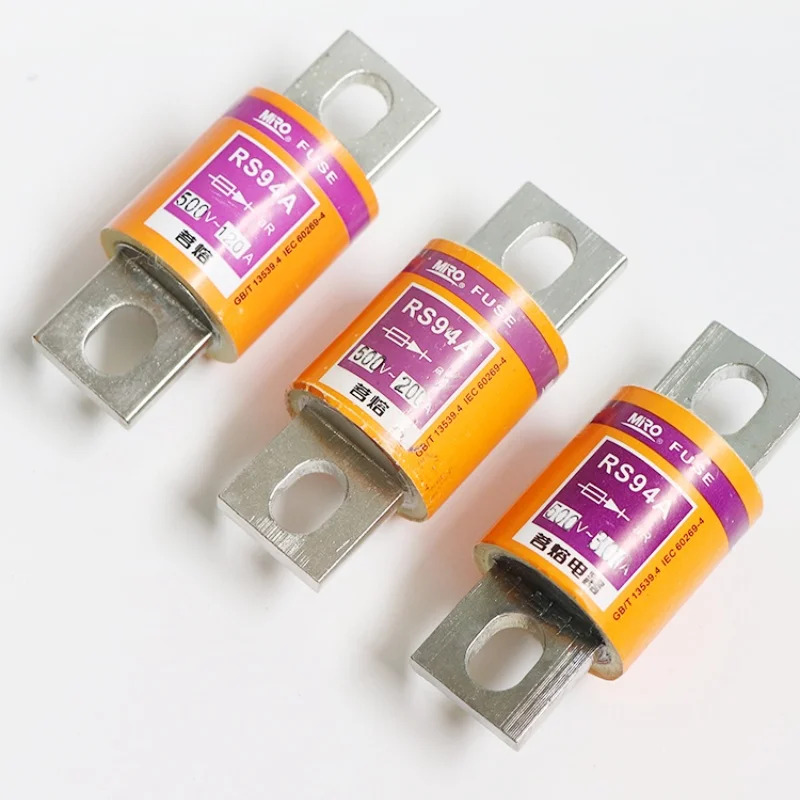 RS94A 60A 75A 80A 100A 120A 125A 150A 175A 200A 225A 250A 300A 500V 원형 튜브 볼트 연결 고속 퓨즈