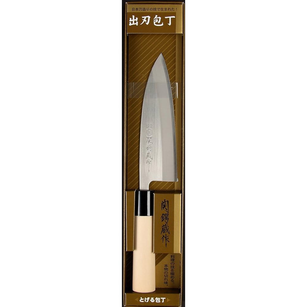 JapanBargain, Deba 일본산, 15.2cm(6.25인치) 고탄소 스테인리스 셰프 해산물용 스틸 나무 블레이드, 일본 싱글 베벨 커틀러리 세키 손잡이가 칼, 나이프, - 상품 이미지