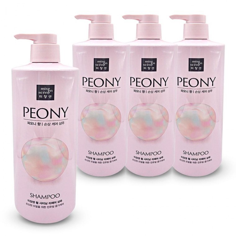 미쟝센 펄샤이닝 리페어 손상케어 피오니 샴푸 1000ml 4개 - 상품 이미지