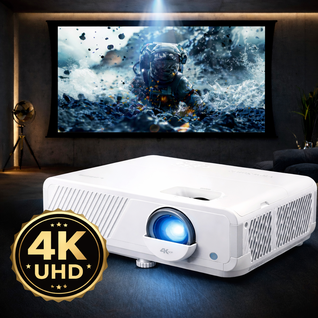 뷰소닉 구글TV 탑재 세미 단초점 레이저 빔프로젝터 4K UHD(3840x2160), 4000 안시 LX750-4K 제품 이미지