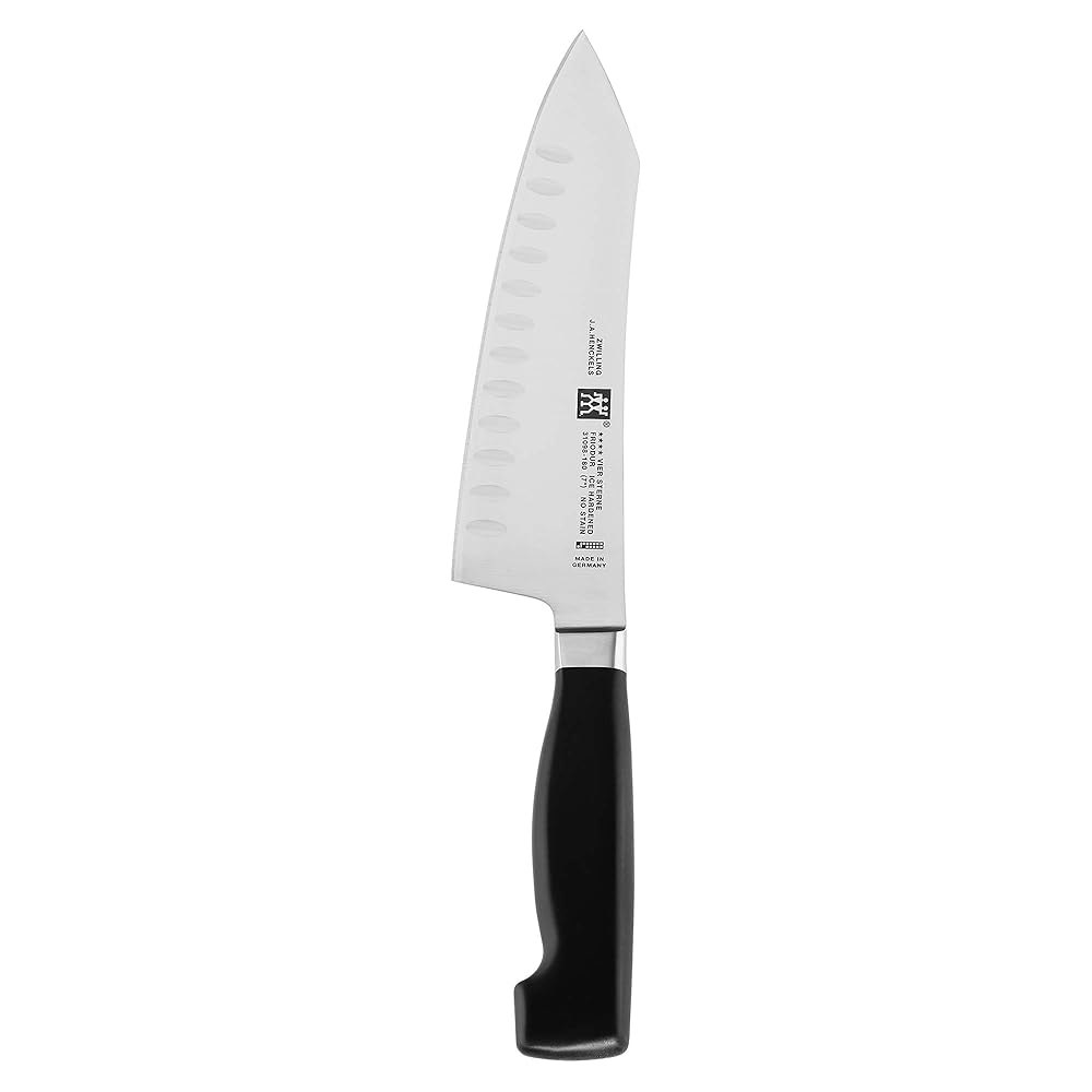 ZWILLING Four Star 17.8cm(7인치) 할로우 엣지 나이프 산토쿠 락킹 - 상품 이미지