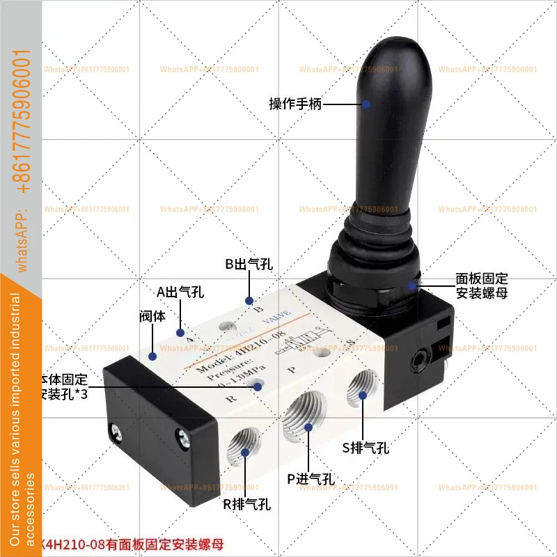 수동 핸드 렌치 밸브 4H210-08 역전 4H330C08 제어 에어 스위치