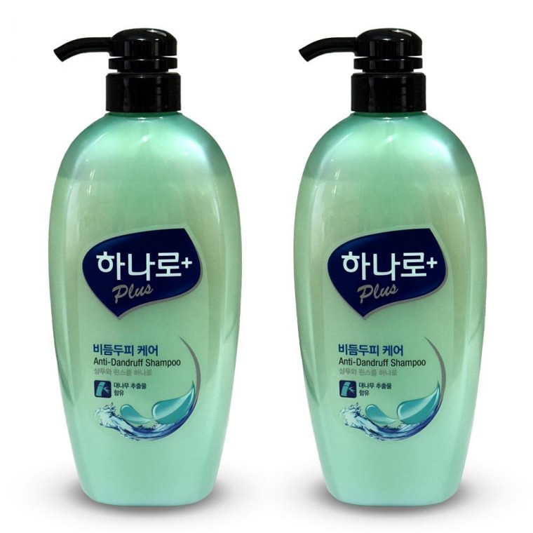 애경 하나로 플러스 비듬 두피 가려움 케어 샴푸 린스 겸용 680ml 2개 - 상품 이미지