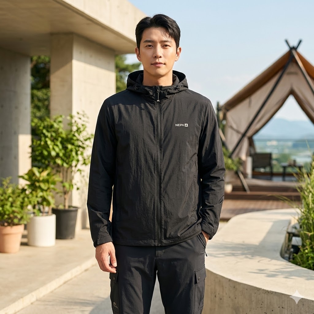 네파 여름 남자 아웃도어 홑겹 경량 방풍 바람막이 자켓 - 상품 이미지