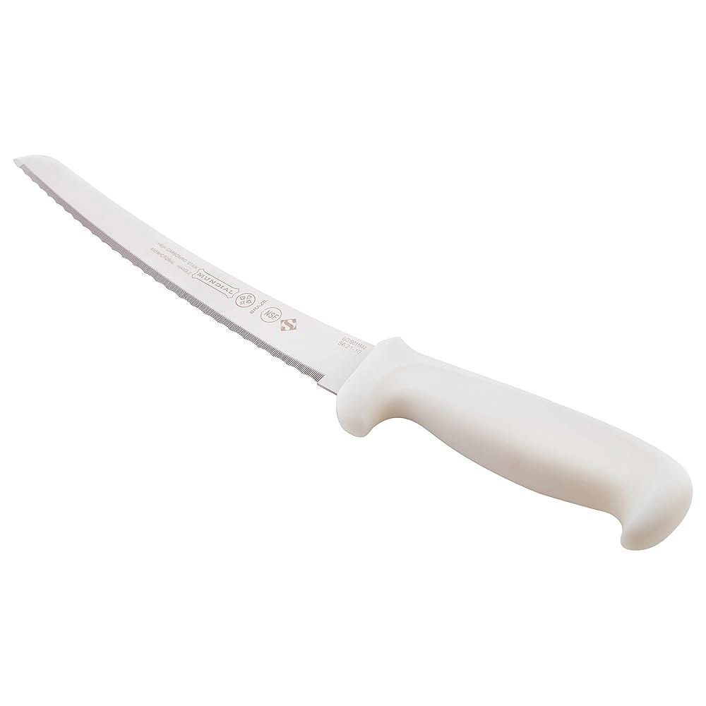 Mundial 5600 시리즈 25.4cm(10인치) 곡선형 마이크로 핸들 엣지 나이프, 브레드 톱니 포함 화이트 - 상세 이미지 3