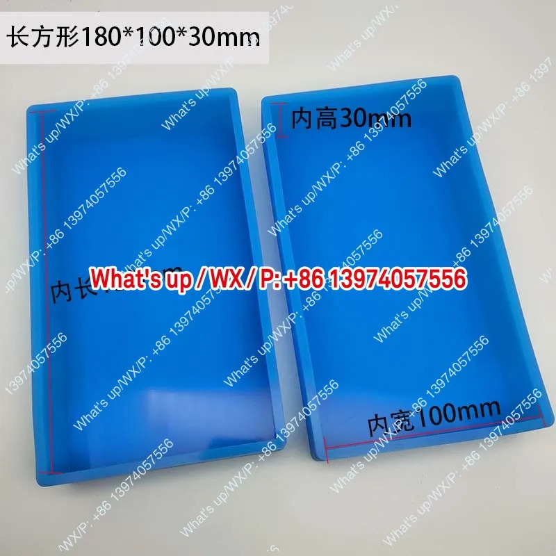 10pcs 금속 조직 콜드 인레이 몰드 블루 라운드 스퀘어 실험실 슬라이스 실리콘 소프트 필름