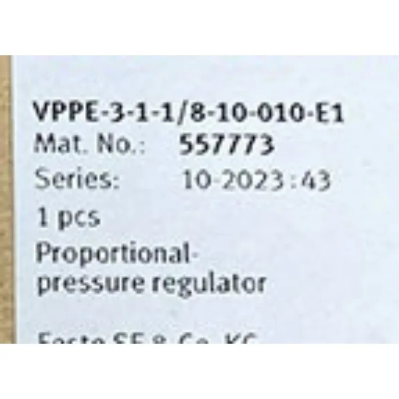 부품 비례 압력 밸브 VPPE- 3-1-1/8-10-010 -E1 557773 forFesto 신품