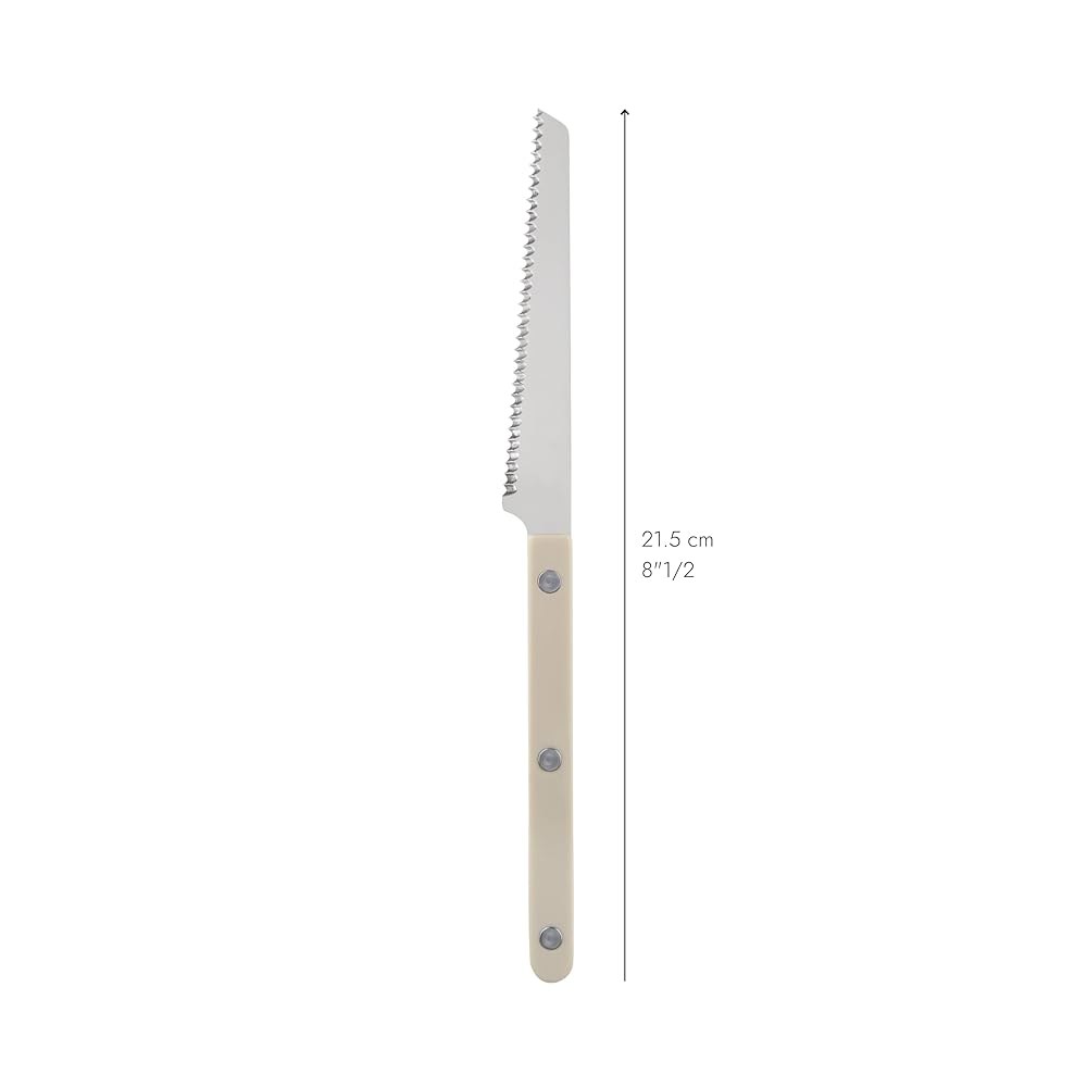 Sabre Paris - 톱니 나이프 21.6cm(8.5인치) 토마토, 빵에 라이트 비스트로 화려한 식기세척기 스틸 스테인리스 마감 사용 컬렉션 적합 나일론 가능 카키 및 레몬, - 상세 이미지 2