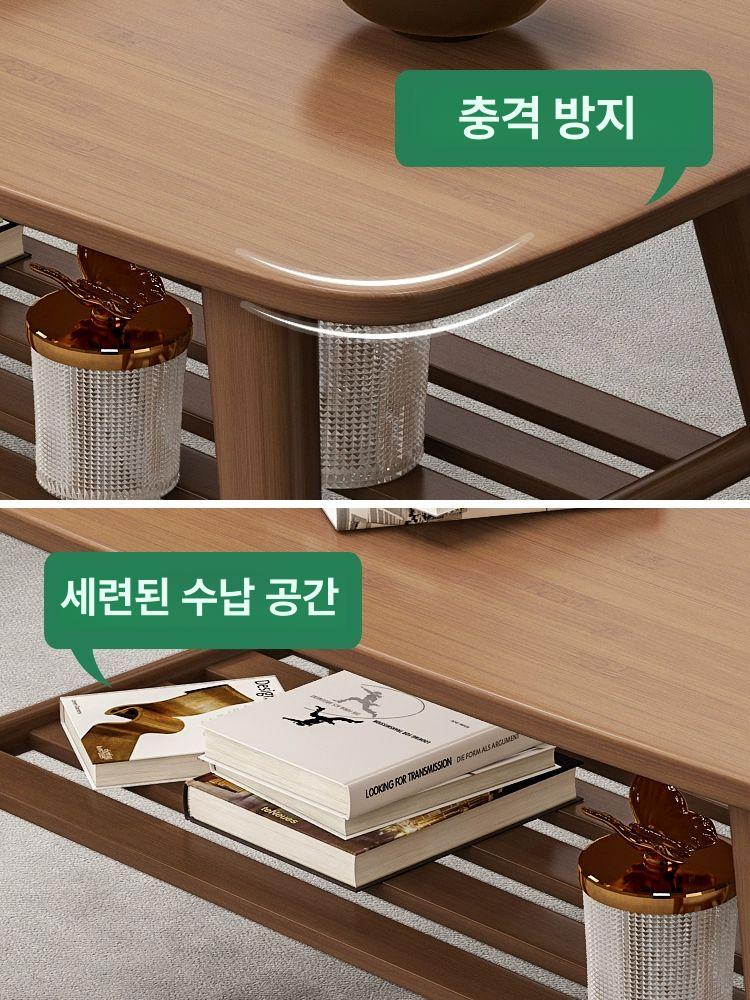 높은 소파 테이블 거실 원목 쇼파 심플 커피 좌식 북유럽 좌탁 원형 카페 탁자 - 상세 이미지 2