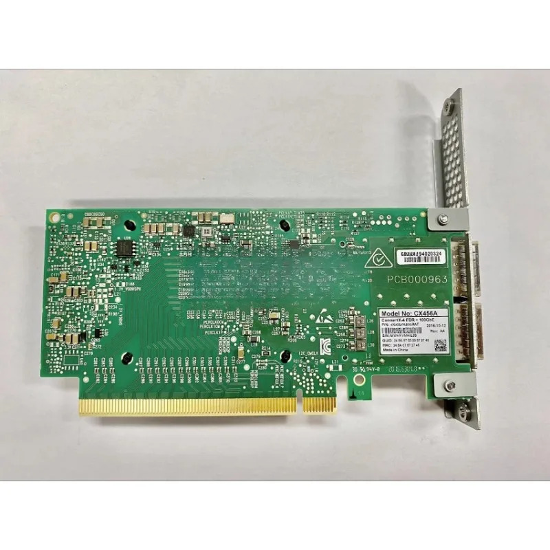 멜라녹스 MCX456A-ECATConnectX-4 듀얼 포트 이더넷 100G 네트워크 인터페이스 카드 CX456A 부품