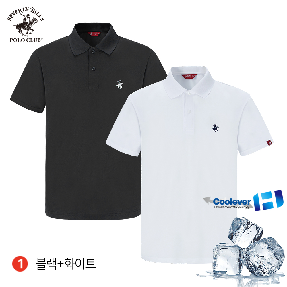 2PACK 쿨에버 반팔 카라 투버튼 남여공용 기능성 티셔츠 비버리힐즈폴로클럽 - 상세 이미지 2
