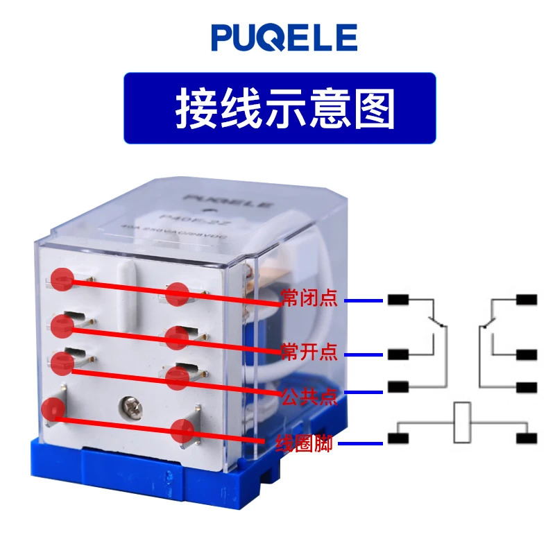 P40FJQX-40F 고출력 릴레이 12V 24V AC220V 고전류 40A 두 개개방형 개형