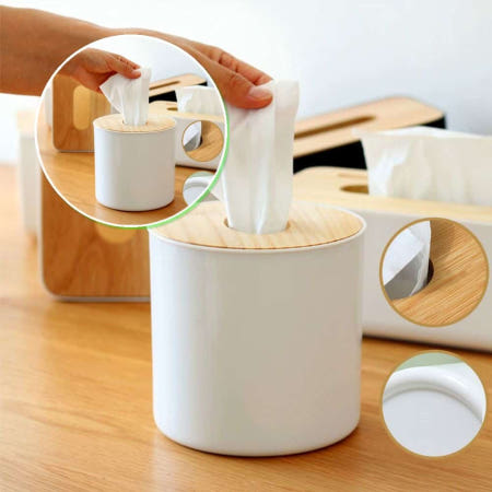 쌍문상회 원목 우드 각티슈 휴지 원형 DD-10864