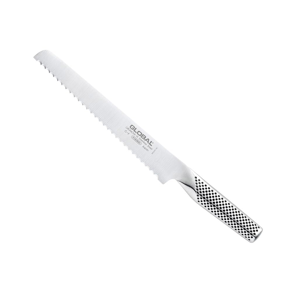 Global 21.6cm(8 1/2인치) 톱니 브레드 나이프 가장자리, 날카로운 - 일본산, 경량 일본 G-9 스틸, 면도날처럼 스테인리스 8.5 - 상품 이미지