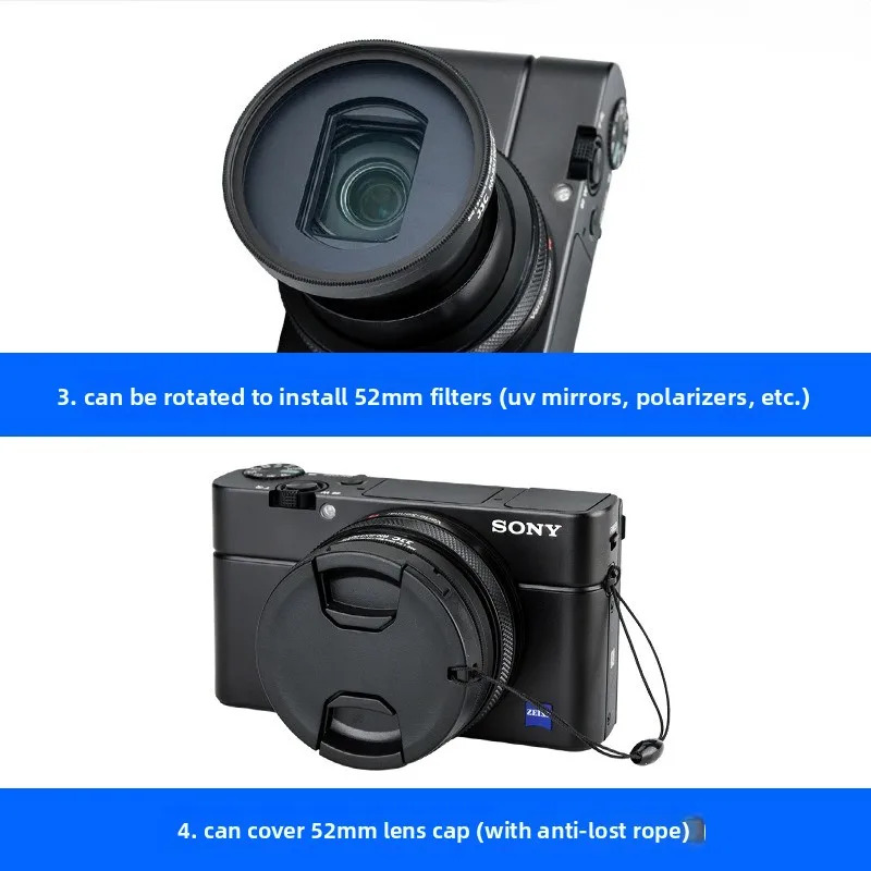 소니호환 RX100M6 필터 어댑터 링 블랙 카드 7 ZV-1M2 ZV-1 RX100VI RX100M7 대 액세서리 부품