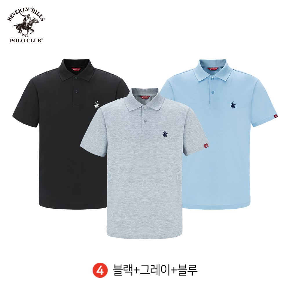 PK 반팔 카라 3PACK 투버튼 남여공용 오리지널 폴로 티셔츠 비버리힐즈폴로클럽 - 상세 이미지 2