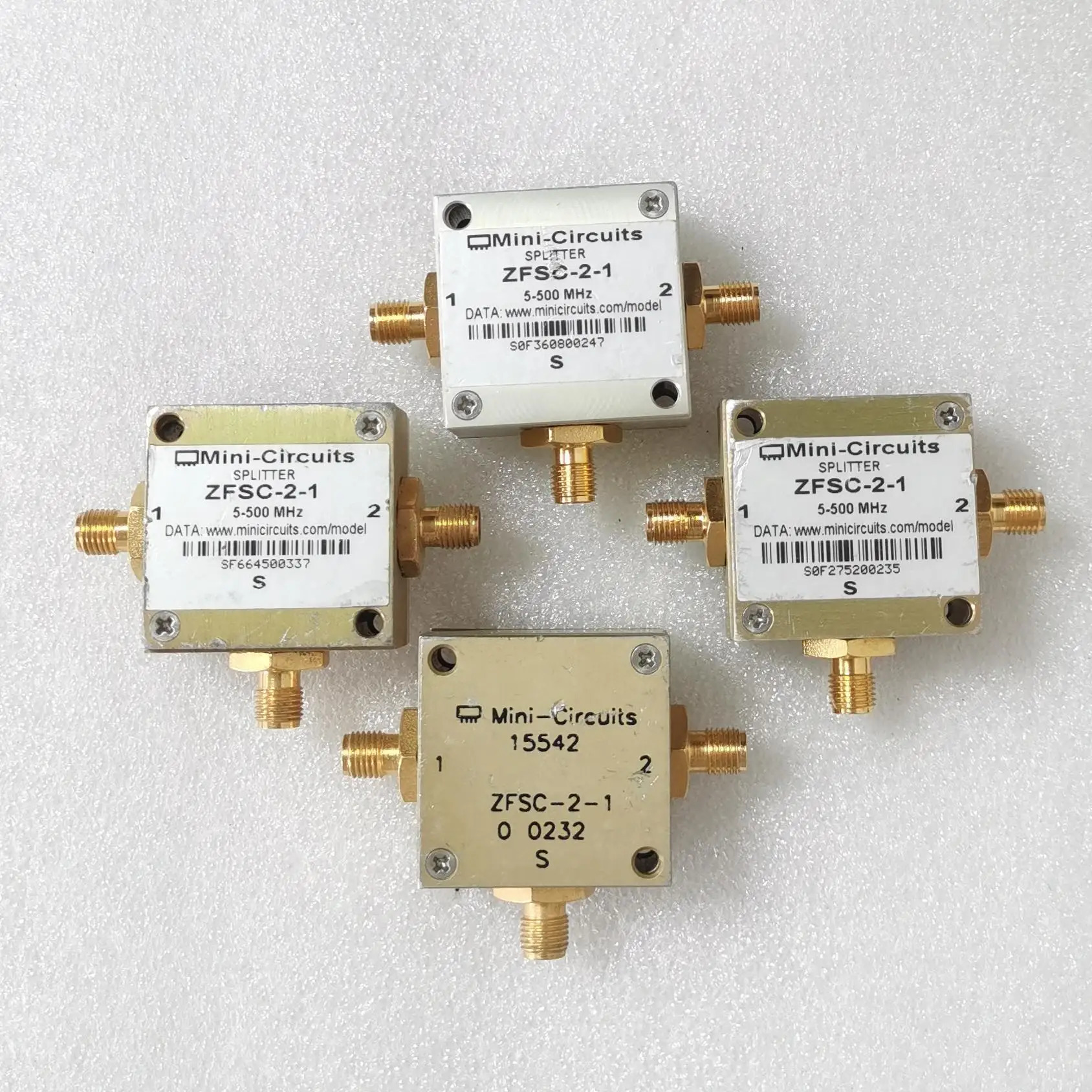 미니 회로 ZFSC-2-1 ZFSC-2-1W SMA RF 동축 전력 분배기 5-500MHz 1 - 750 MHz