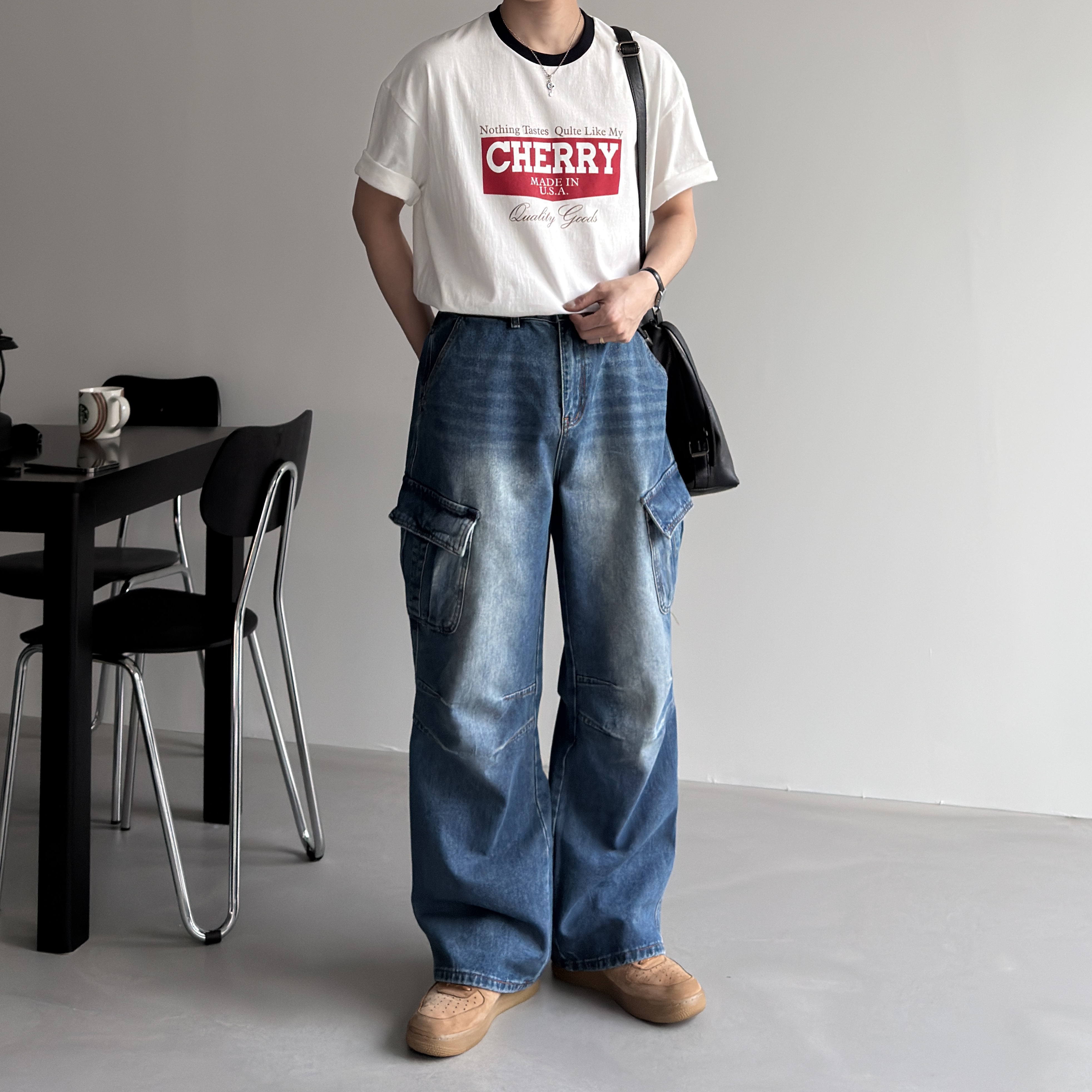 프린팅반팔 남자오버핏반팔 링거티 이미지 8