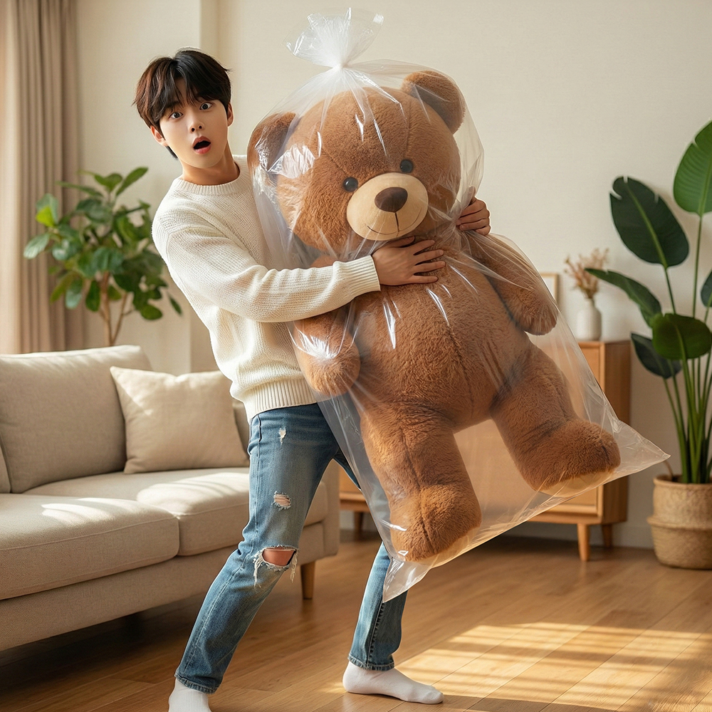 대형 두꺼운 비닐 봉투 PE 김장비닐 질긴 이삿짐 유아용품 보관 봉투 6호(100x150cm), 5매, 1개 - 상세 이미지 2
