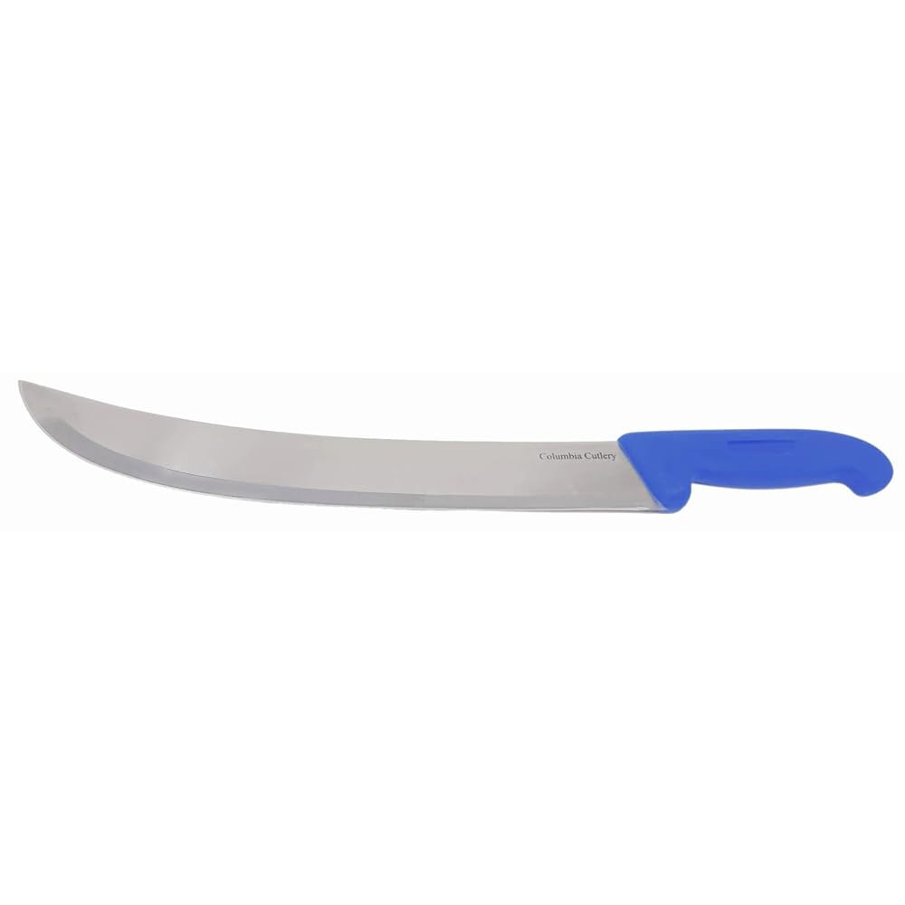 Columbia Cutlery 30.5cm(12인치) 시미터 - 색상 블루 로스트, 전문 선택 레스토랑 양지머리 나이프 슬라이싱 및 조각용 시미터) 스테이크, 정육점 (싱글 곡선형 - 상품 이미지