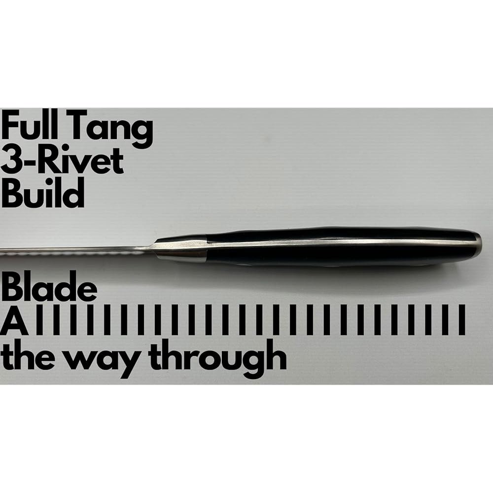 12.7cm(5인치) 톱니 주방 나이프 - 고탄소 채소, 최대의 풀 및 스테인리스 스테이크 탱 과일, 위한 안정성을 토마토 스틸 2 Pack - 상세 이미지 3