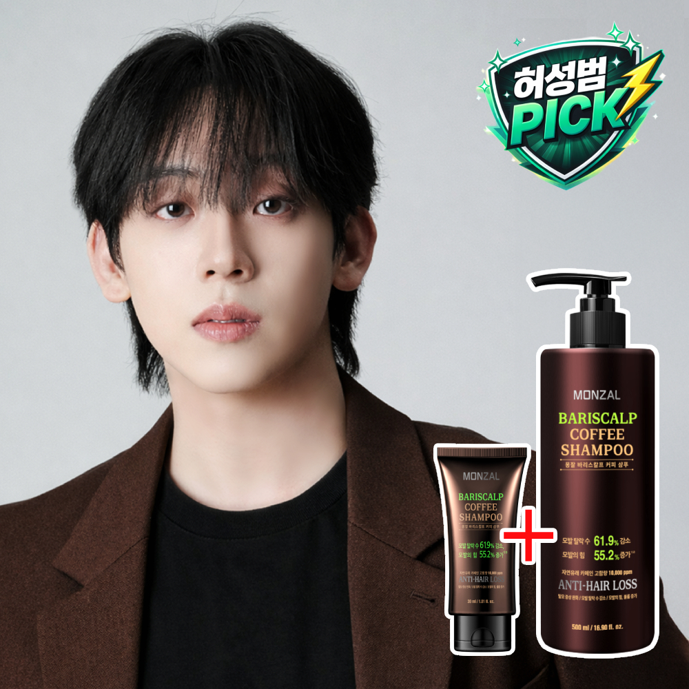 허성범 PICK 몽잘 바리스칼프 커피샴푸 탈모증상완화 기능성 500ml + 30ml, 1개 제품 이미지