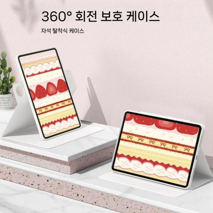 원플러스 패드3 케이스 맥세이프 탈부착 일체형 거치대 스마트 절전 실리콘 가죽 풀커버 - 상세 이미지 5
