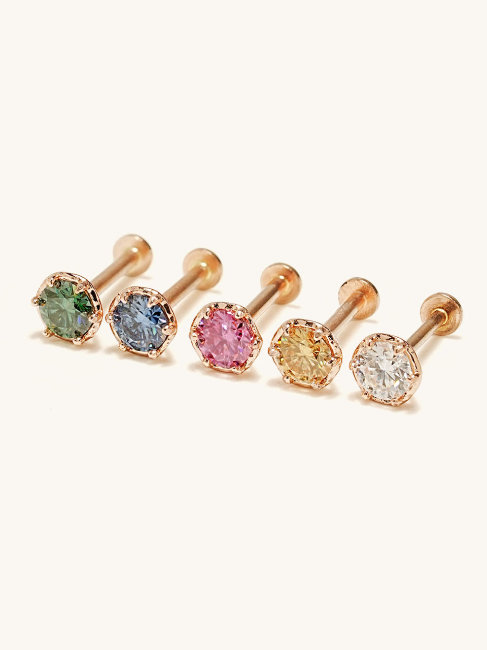 [0.8mm]14K 인터널 모이사나이트 다이아 임페리얼 라블렛 피어싱 - 상세 이미지 3