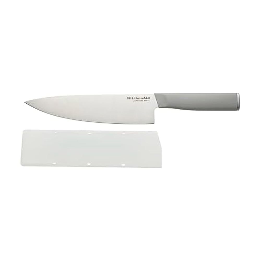 KitchenAid 클래식 셰프 나이프, 맞춤형 핏 블레이드 스테인리스 칼, 그레이 일본 주방 날카로운 블레이드, 스틸 20.3cm(8인치), 고탄소 커버, Blue 8 - 상품 이미지