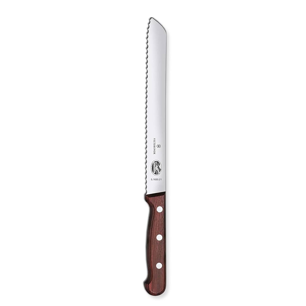Victorinox Wood Collection 브레드 나이프 - 주방 손잡이, 액세서리용 톱니 자르세요 21cm(8.25인치) 빵 빵, 등을 나무 페이스트리 - 상품 이미지