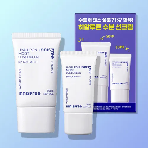 이니스프리 히알루론 수분 백탁없는 선크림 SPF50+ PA++++ 50ml, 3개