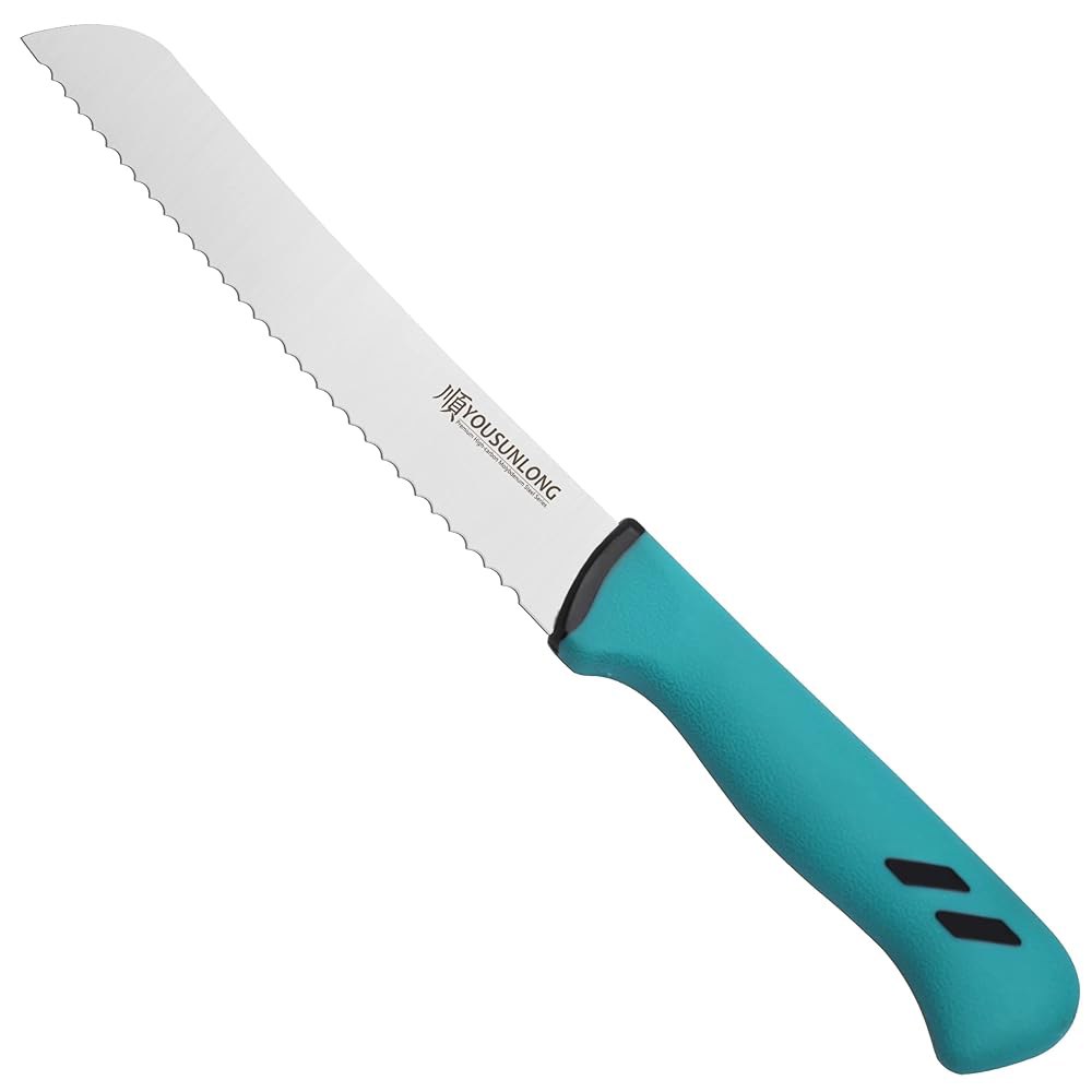YOUSUNLONG Bread Knife 203mm(8인치) 톱니 커터 샌드위치 슬라이싱 - 인체 미끄럼 블레이드 나이프 방지 공학적 및 고탄소 스틸 프리미엄 몰리브덴 손잡이 8 - 상품 이미지