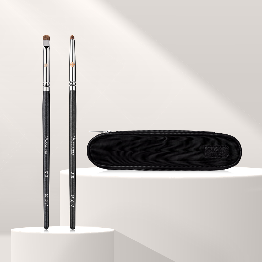 [피카소] 애교살 메이크업 듀오세트(312+315 아이 포인트 브러쉬)(+브러쉬 앤 툴 파우치 증정)(N배송) 제품 이미지