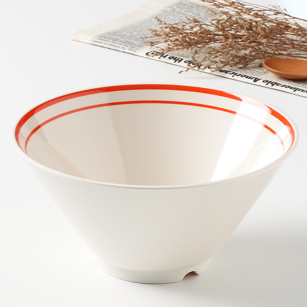 이스톤 멜라민 면기 라면 우동 국수 짜장면 짬뽕 비빔밥 그릇 20.3cm, 오렌지볼 - 상품 이미지