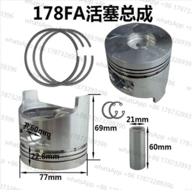 트 170F 173F 178F 178FA 188F 186F 190FB 192FA 5kw 디젤 엔진 피스톤 4개 매칭 키트