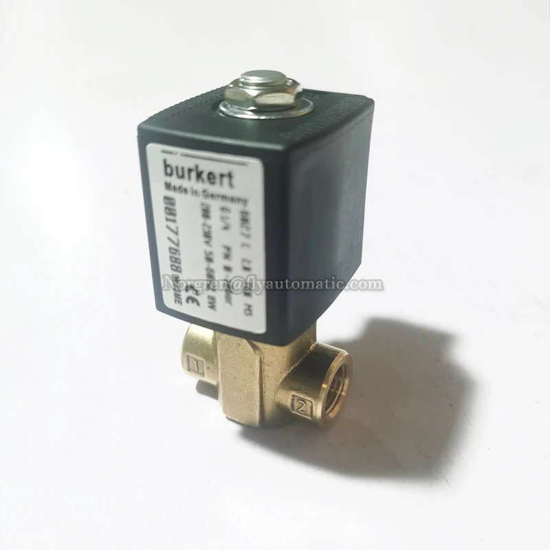 00177688 Burkert 6027 솔레노이드 밸브 10bar AC220V 직동 1/4 FKM 황동 워터