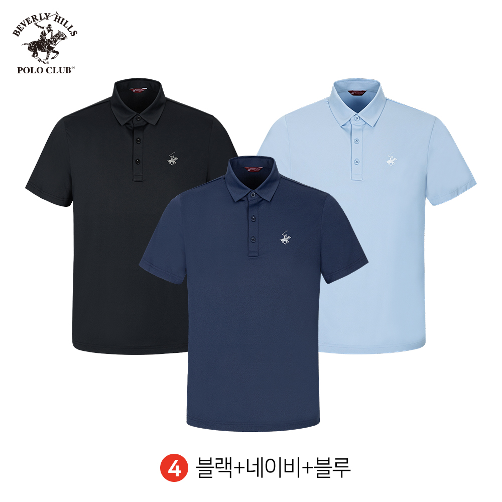반팔 냉감 카라 3PACK 한여름도 쾌적 남여공용 초경량 티셔츠 비버리힐즈폴로클럽 - 상세 이미지 5