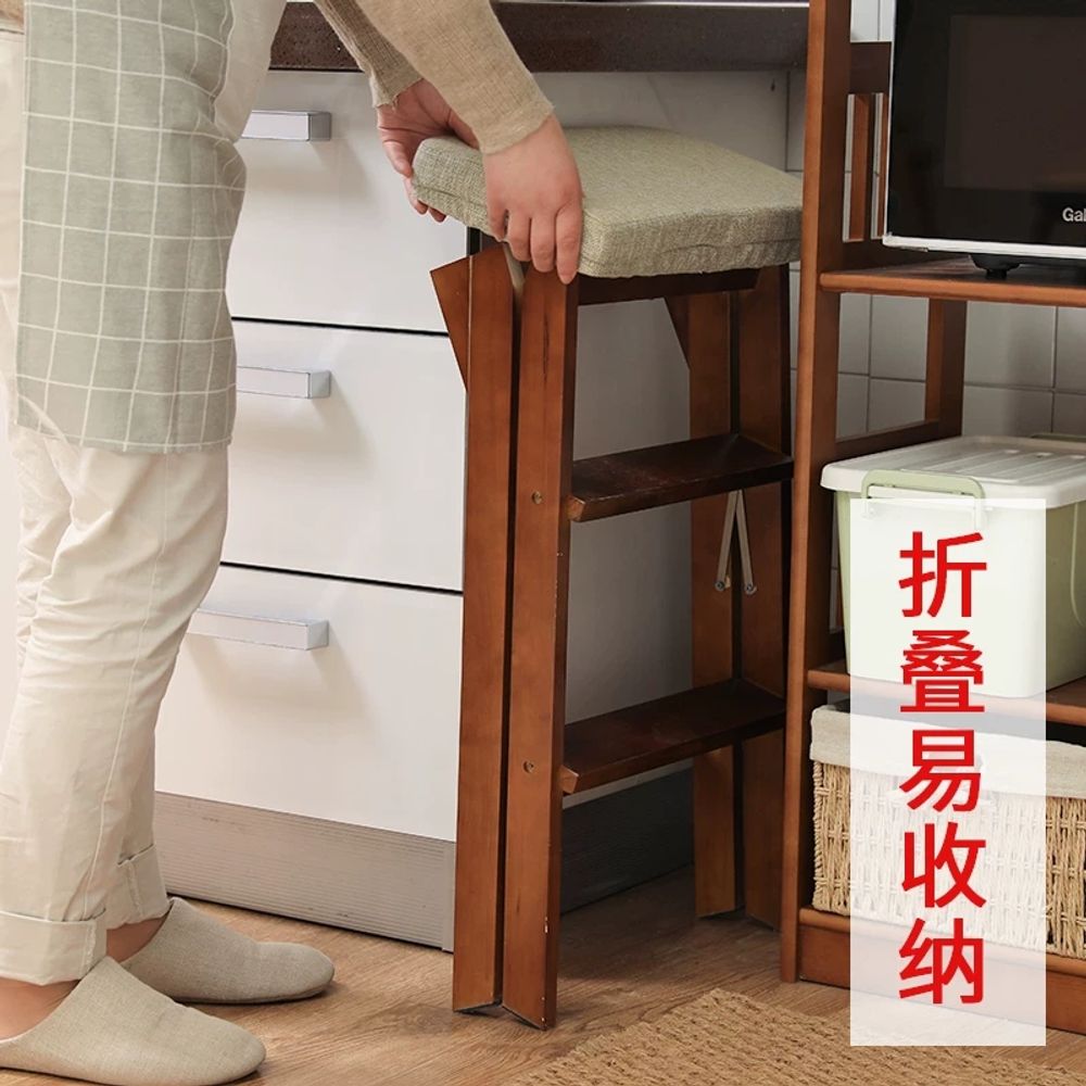 사다리 의자 원목 간이계단 접이식 사다리의자 스텝 발판 - 상세 이미지 4