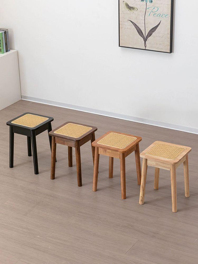 원목 라탄 벤치 거실 식탁 현관 인테리어 의자 주방 오렌지레드 120cm [호두 긴] - 상세 이미지 4