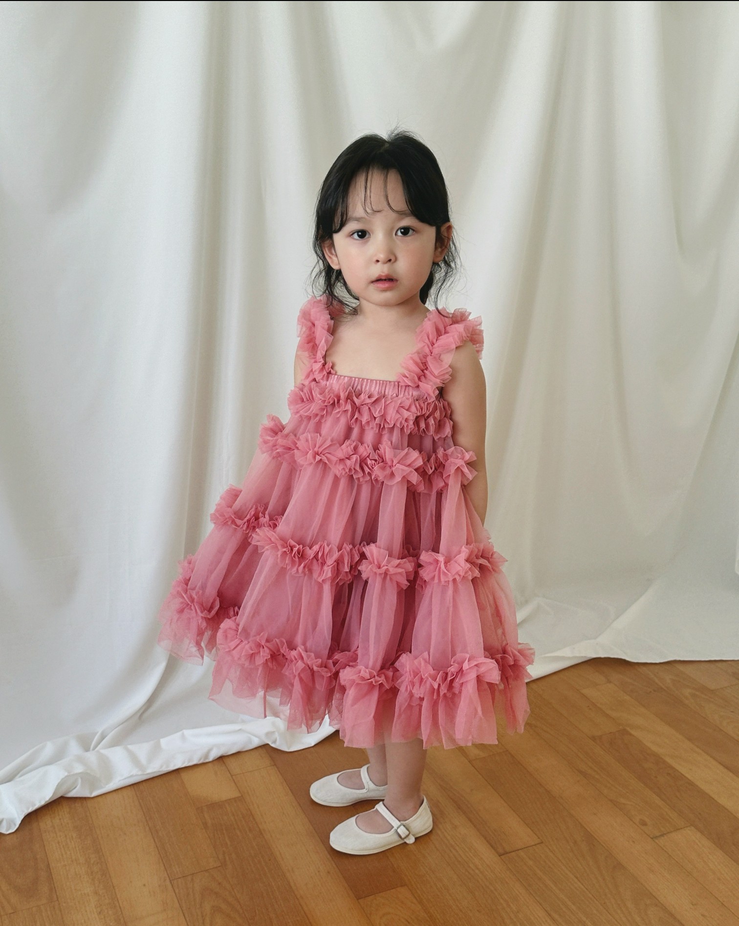 여아드레스 퐁퐁튜튜 핑크 생일 공주 유아 화동 아기 드레스 - 상품 이미지