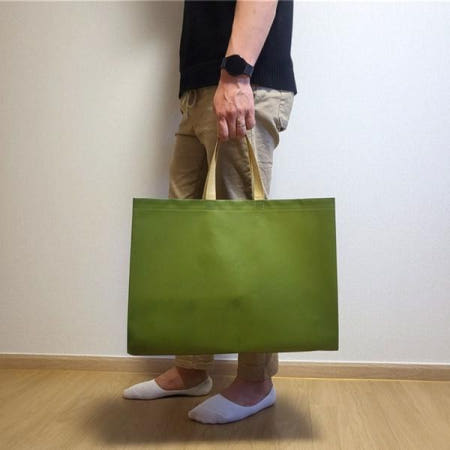 올댓팩토리 무지쇼핑백 다용도 부직포 쇼핑백 대형 카키