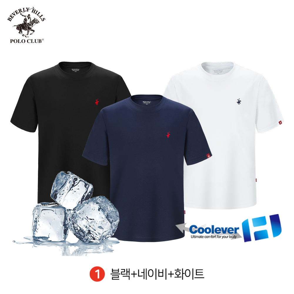 쿨에버 반팔 라운드 3PACK 남여공용 기능성 냉감 티셔츠 비버리힐즈폴로클럽 - 상세 이미지 2