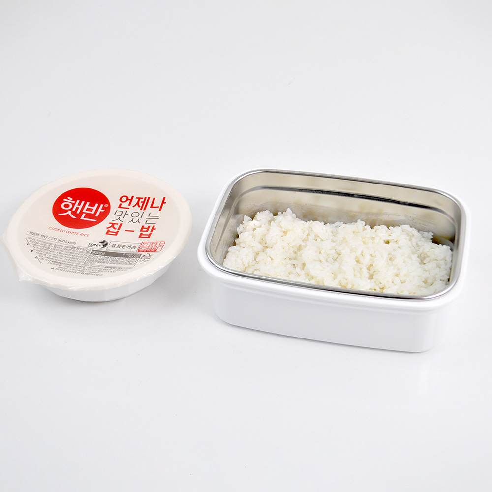 키친유 베어 이중 스텐 도시락통 800ml 유아 간식통 소풍 도시락 샐러드 과일 밀폐 용기 이미지 6