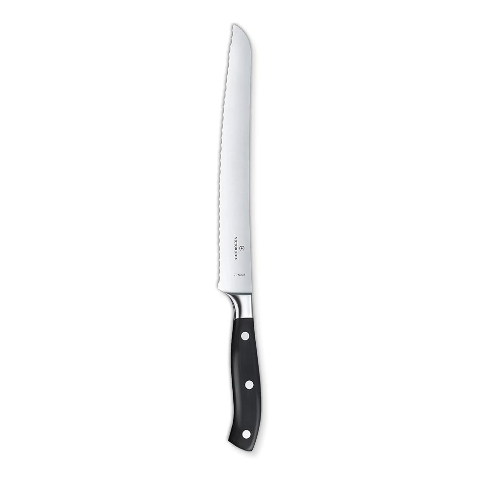 Victorinox Grand Maitre 브레드 나이프 - 절단용 과일 22.9cm(9인치) 핸들, 빵, 및 채소 블랙 주방 프리미엄 톱니 액세서리 - 상품 이미지