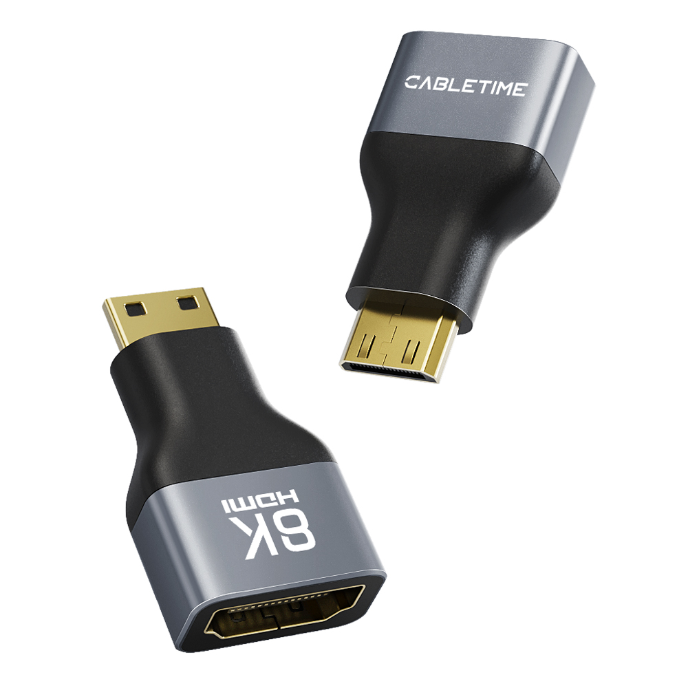 케이블타임 8K Mini HDMI M to HDMI F 연장 젠더 커플러 CP45G - 상세 이미지 2