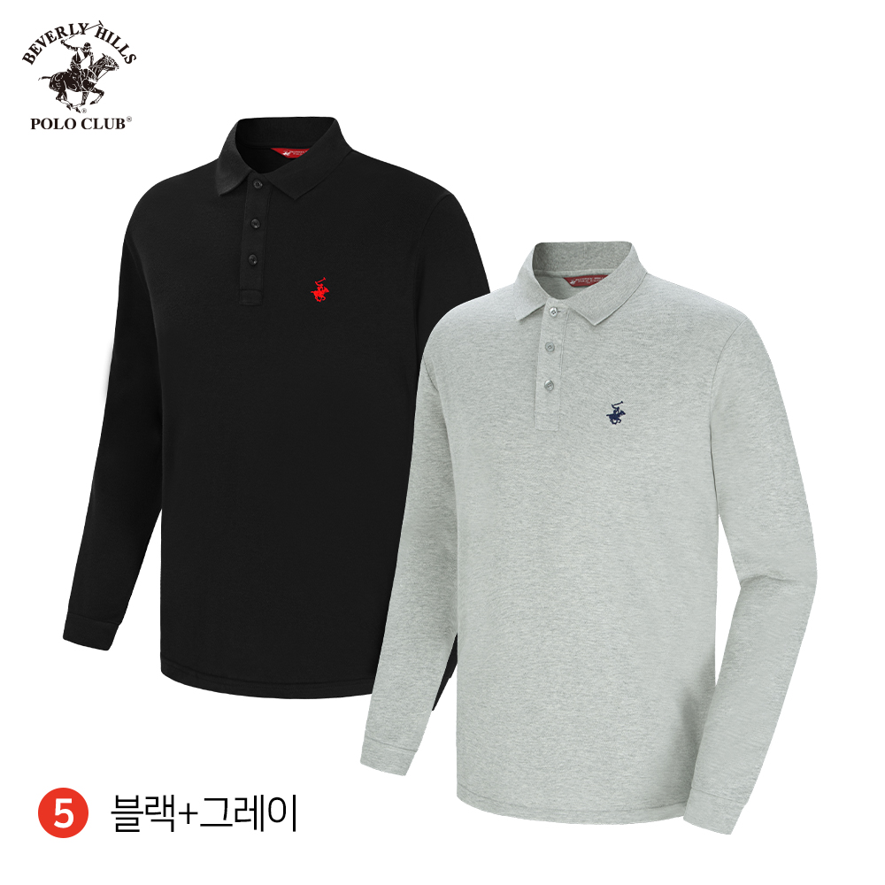 2PACK 긴팔 카라 PK 남여공용 스탠다드 폴로 티셔츠 비버리힐즈폴로클럽 이미지 6