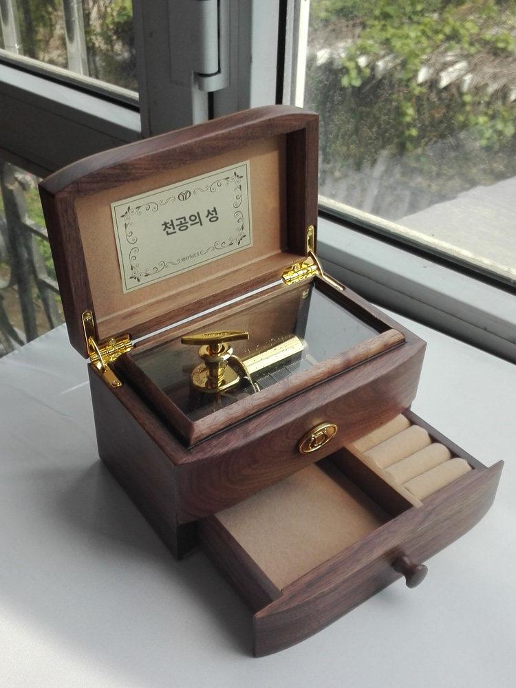 나무 고급 오르골보석함 수납함 원목 쥬얼리 상품 하늘의 성 - 상세 이미지 3