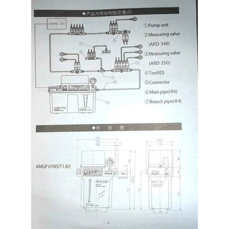 새 오리지널 ARYUNG 윤활유 펌프 AMGP-01NS 110V/220V